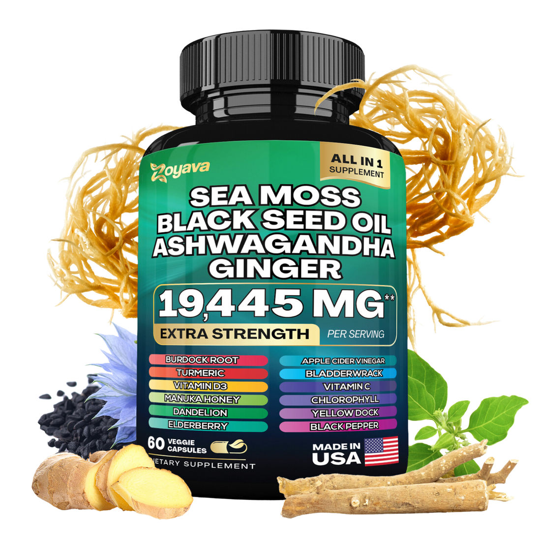 Sea Moss 16-in-1 Magic Blend + Shilajit 8-in-1 Bulletproof Blend